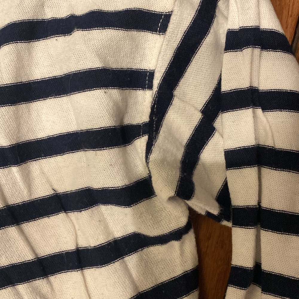 J Crew XL navy/cream striped top - Picture 2 of 6